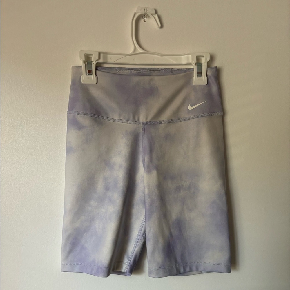 Purple and White Tie-Dye Nike Biker Shorts. Excellent condition, never worn!